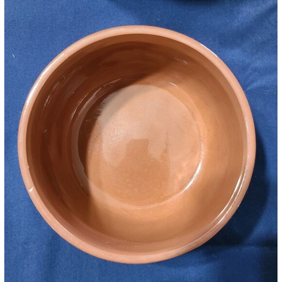 Vtg Boston Warehouse Clay Terracotta Salsa Bowl & Spoon  Glazed Inside 1993 - Picture 3 of 7